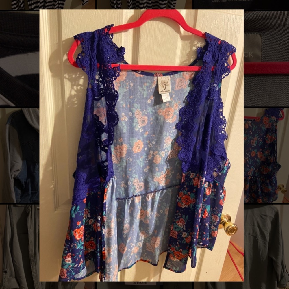 Crochet and Lace Sleeveless Kimono